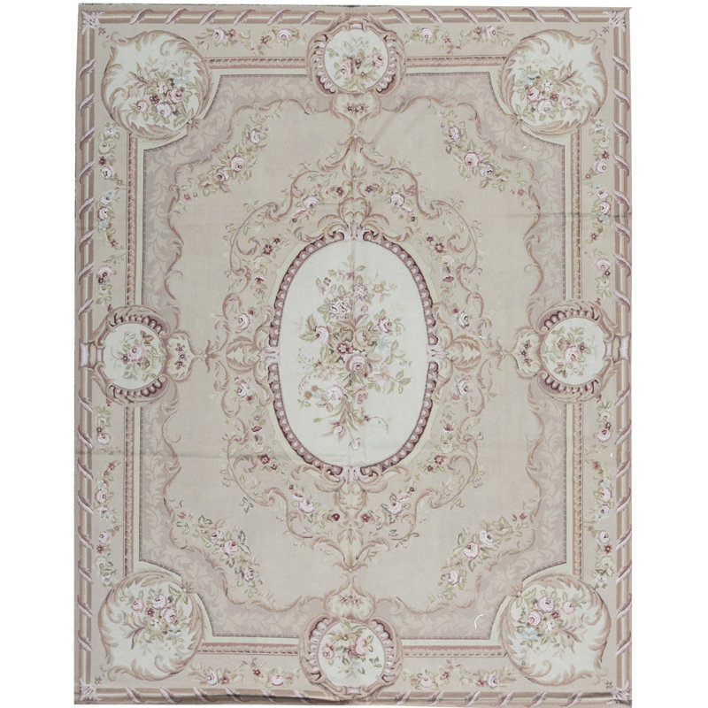 Hand-Knotted High-Quality Ivory Area Rug