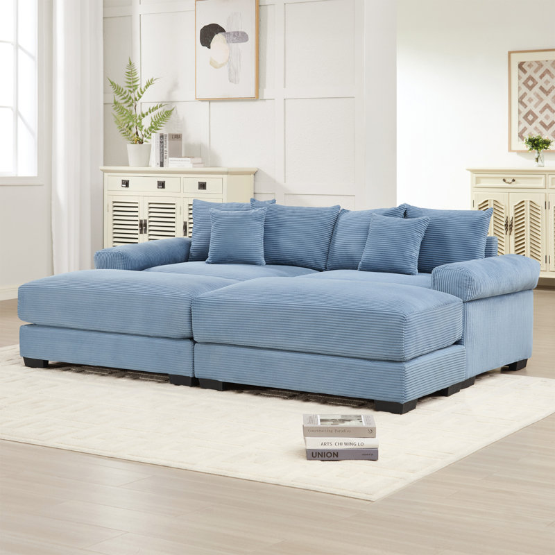 Canapé modulaire surdimensionné de 92 po Cloud, Bleu