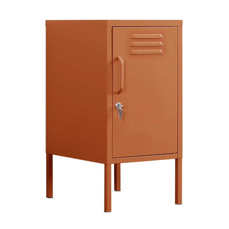 Nilan 38cm W Steel Bedside Table, Orange