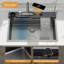 Évier de cuisine à double cascade L 29,5 po x l 19 po à double cascade, évier de cuisine en acier inoxydable de calibre 16 avec robinet rétractable, sortie d'eau de pluie, rinçage en verre, distributeur de savon, affichage de la température sans pile en Fahrenhei-112427560-124198039