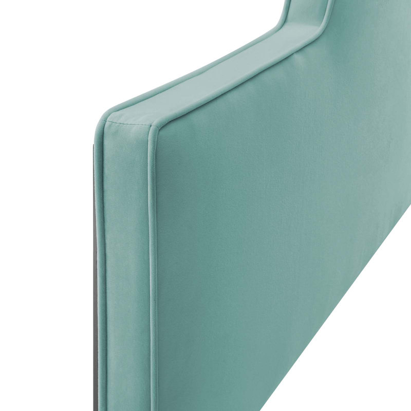 Tête de lit en velours Dawn Performance, Menthe, Simple