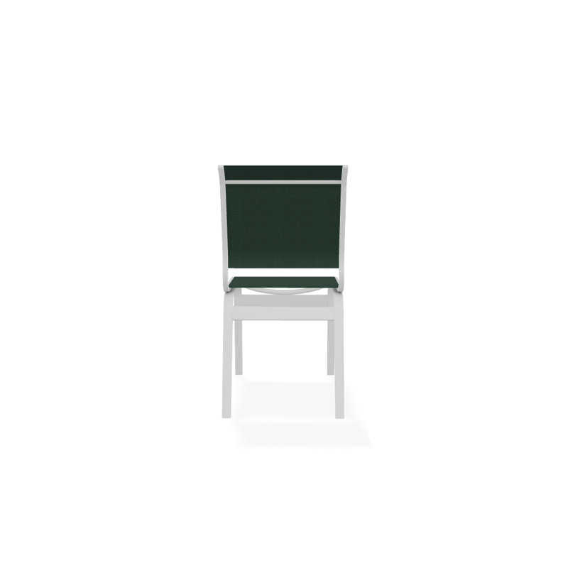 Chaise d'appoint de salle à manger Hiraku, Vert forêt 22D Sunbrella® vert, Blanc texturé