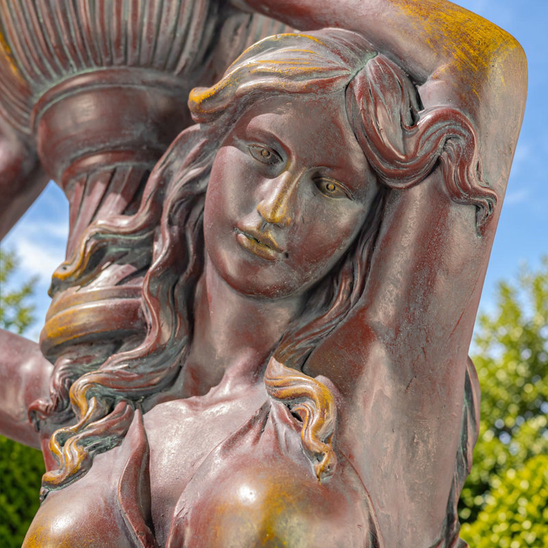 71 po Grande statue portant un pot de fleurs - Keira, Brown/Blue