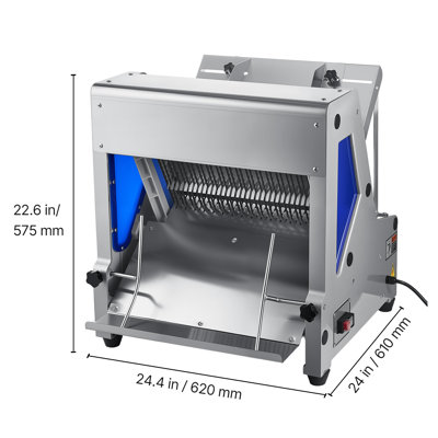 Electric Bread Slicer, 370W Bread Slicing Machine, Die-Cast Aluminum Countertop Bread Cutter Machine for 12mm Slice Thickness, Commercial & Home Use for Bakeries Restaurants, 120V