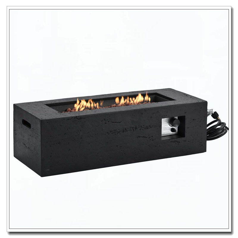 Foyer d'extérieur extérieur au propane rectangulaire, Noir