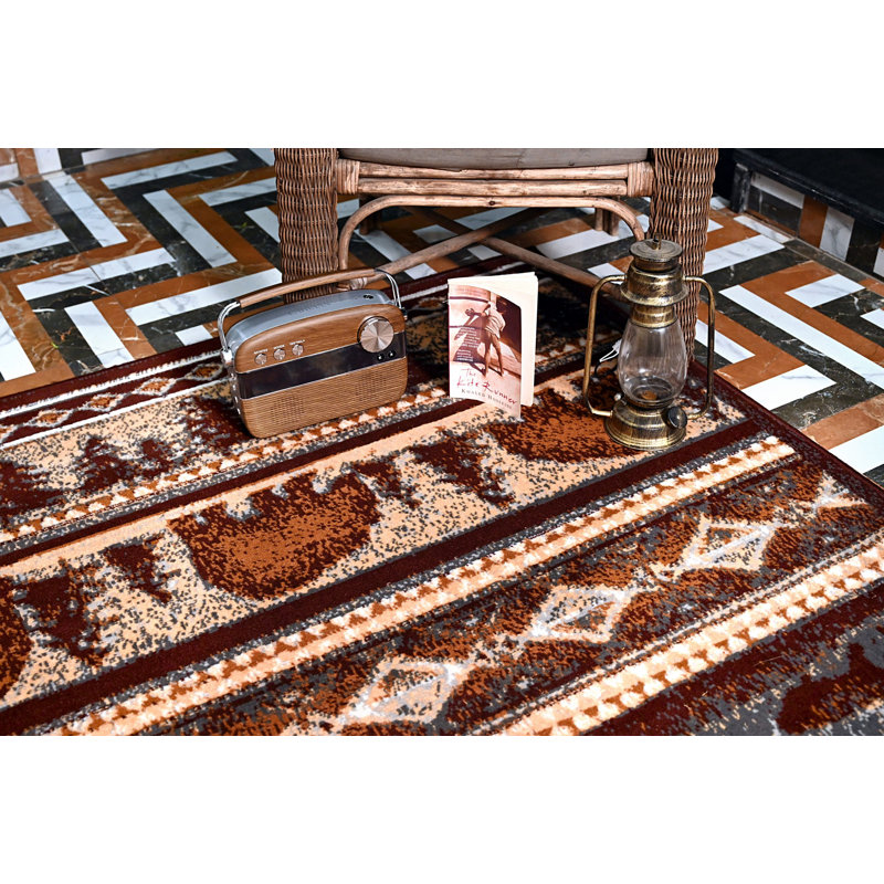 Tapis brun clair / gris, Tapis de couloir 2 pi x 4 pi