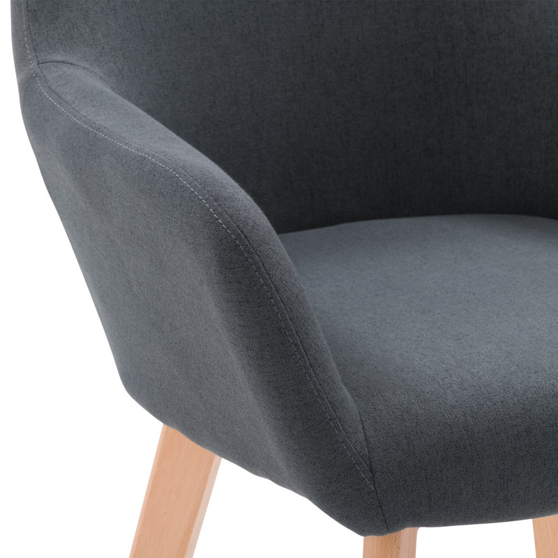 Daquaries 19'' H Upholstered Beech Armchair, Dark Gray