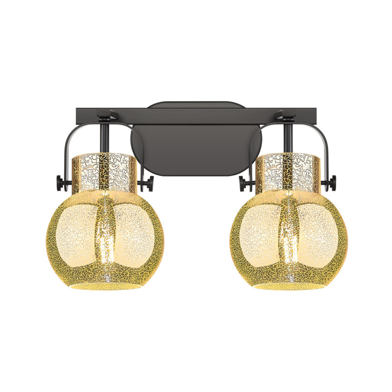 Shueyville 2 Light 6" Wall-mounted Bath Vanity Light, Satin Nickel, 2 Lights, Mercury