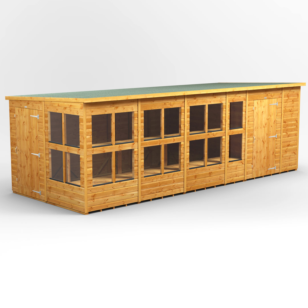 Powersheds 20 x 8ft Timber Tongue & Groove Pent Potting Shed Combi (includes 6ft Side Store)