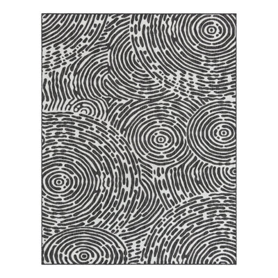 Tapis intérieur / extérieur en polypropylène géométrique tissé à la machine en noir / blanc