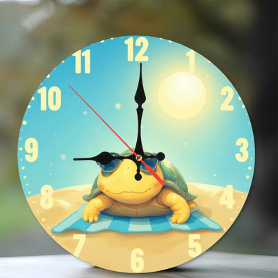 Cool Turtle Summer Beach Clock Decor