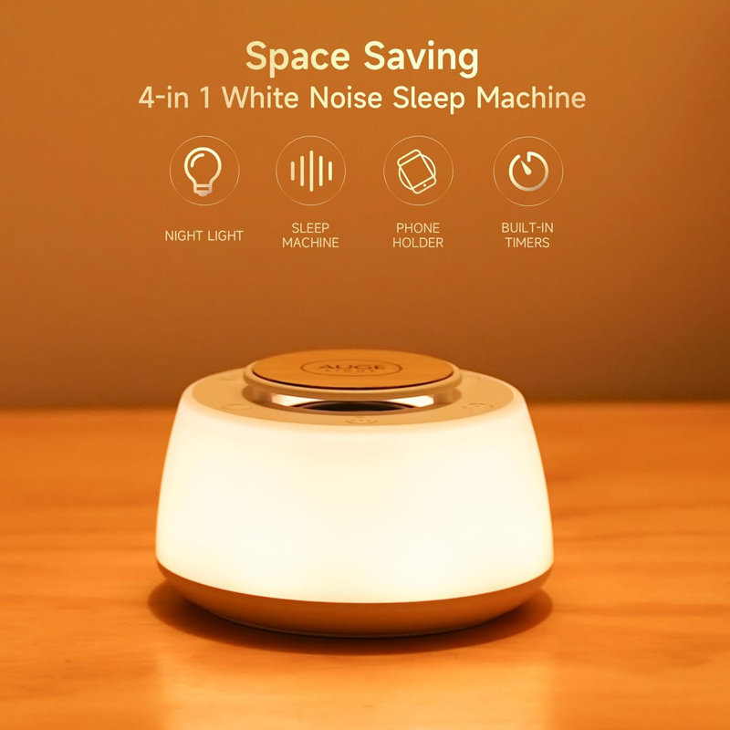 AUGE LIGHT 4-in 1 White Noise Sound Machine with Night Lights