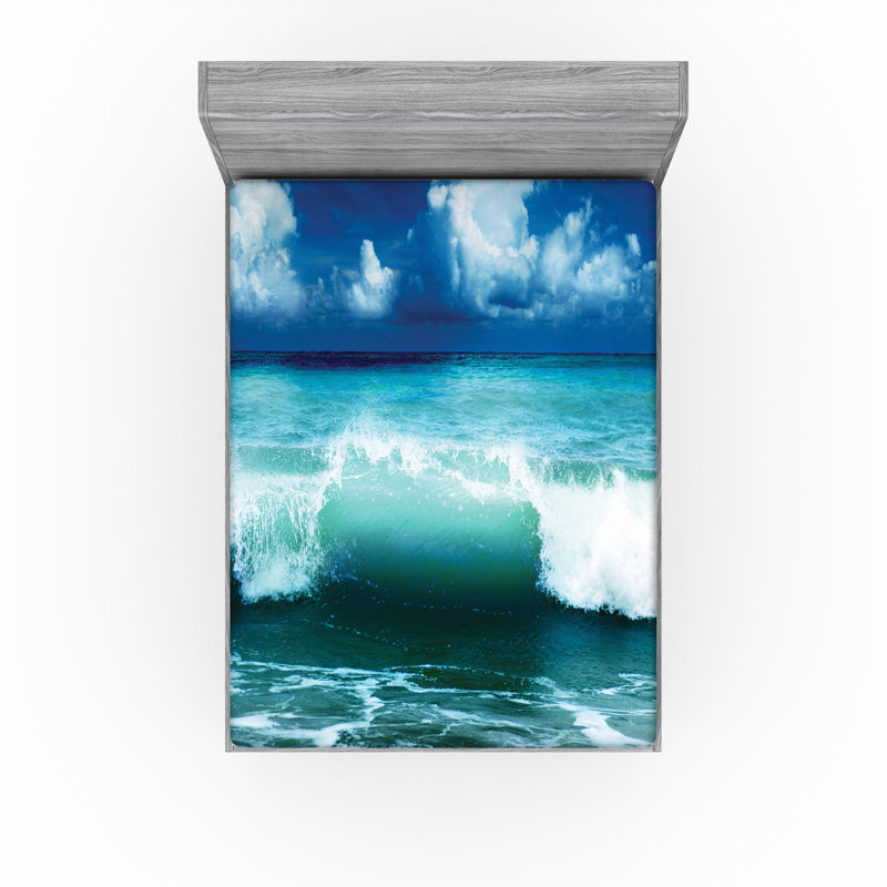 Ensemble de 2 draps-housse Ambesonne Ocean, Drap-housse pour très grand lit californien