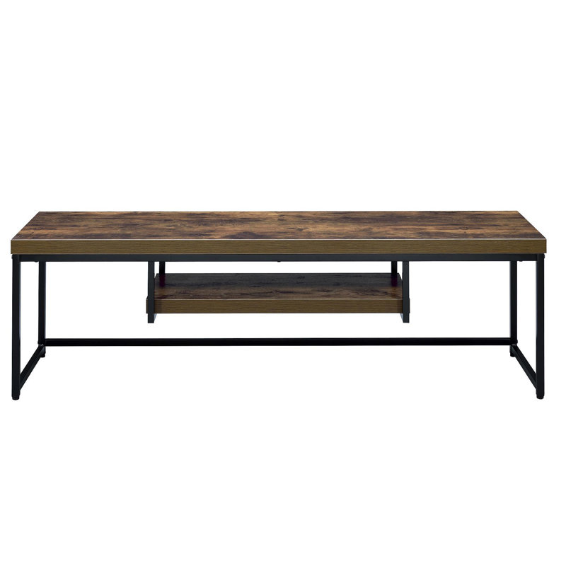 Weathered Oak And Black 1-Shelf TV Stand