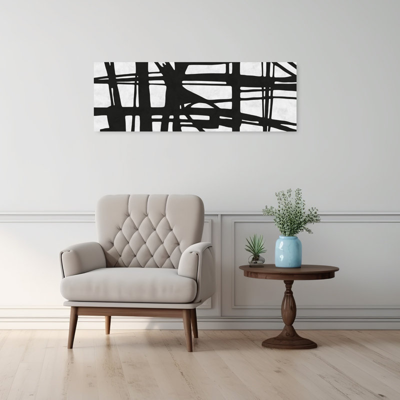 Art mural urbain contemporain abstrait à motif abstrait, H 12 po x l 36 po