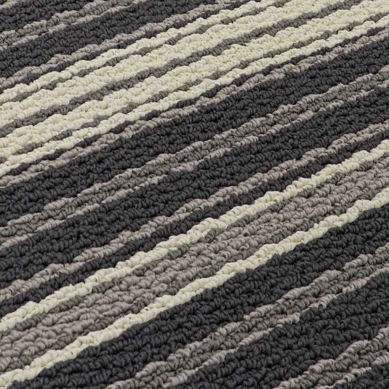 Non-Slip Striped Indoor Doormat, Rectangle W40 x L70 cm, Dusk