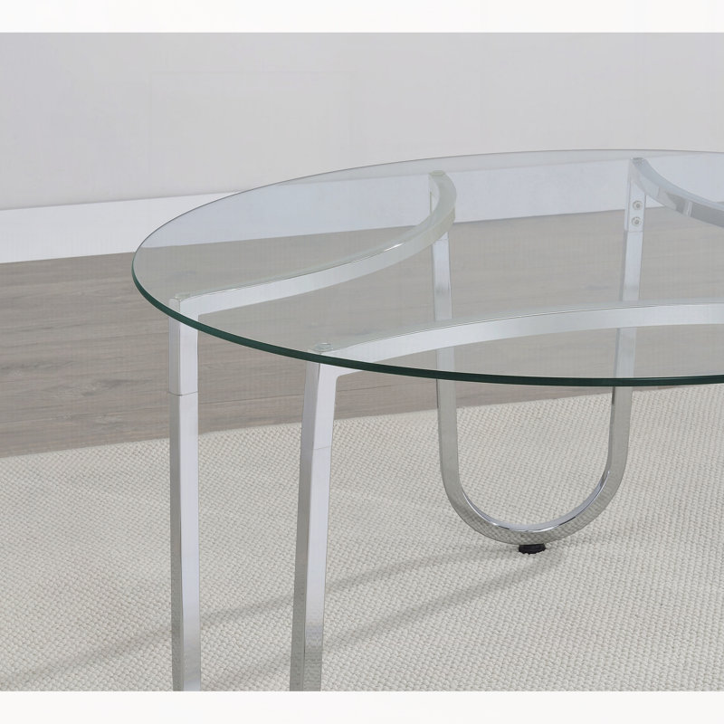 Ensemble de tables basses chromées 3 pièces