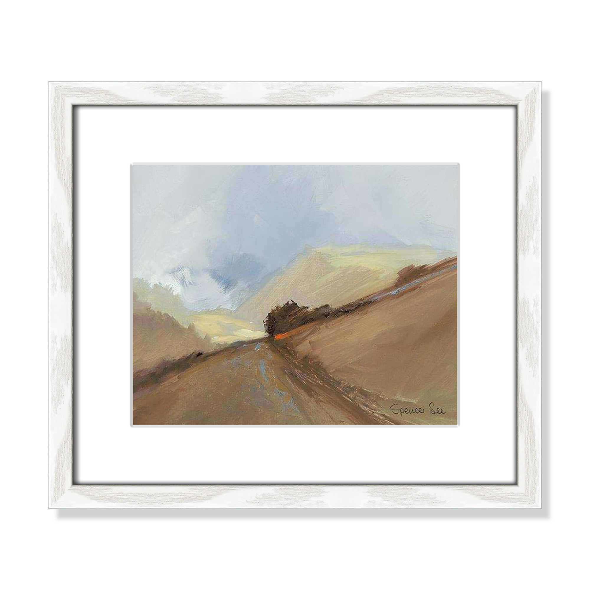 Heaven And Earth II by Spencer Lee, White Framed, 13" H x 15" W x 0.75" D