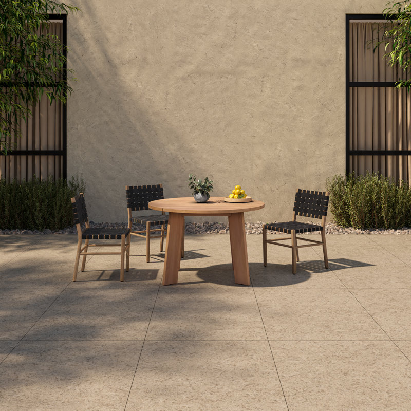 Delta Round Outdoor Dining Table Natural, Natural/Natural