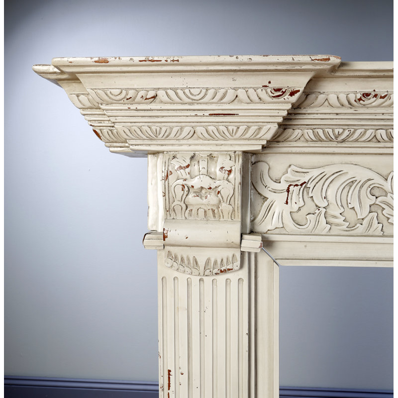 Troutman Fireplace Surround, Distressed Parchment