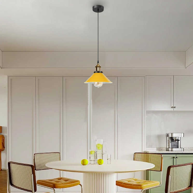 Modern Industrial Cone Pendant Light | Adjustable 1-Light Ceiling Fixture for Kitchen Islands, Dining Areas & Hallways, Yes