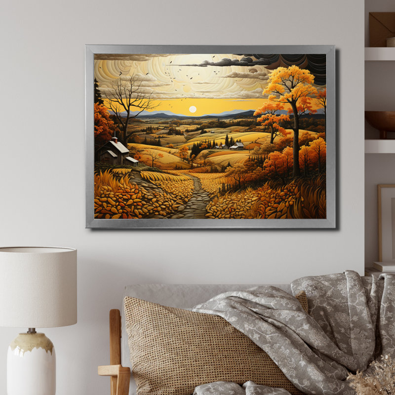 Farm Golden Harvest Pastoral III, Cadre simple argenté, H 12 po x l 20 po x P 1 po