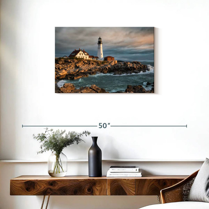 Aletra, phare de Portland Head, Maine, au lever du soleil, H 20 po x l 30 po