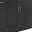 Buffet de rangement multifonctionnel, rangement pour poubelle, armoire à porte coulissante et support à épices à 3 niveaux, îlot de cuisine pour la cuisine et la salle à manger (noir)-1399134512