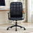 2-Piece Set Black Antique Black Pu Leather Office Chair, With Armrest, High Backrest, 360 Degree Swivel, Up And Down Adjustable Gaslift, Black Powder Coated Frame, Five Star Base, Black Wheels-1469000197