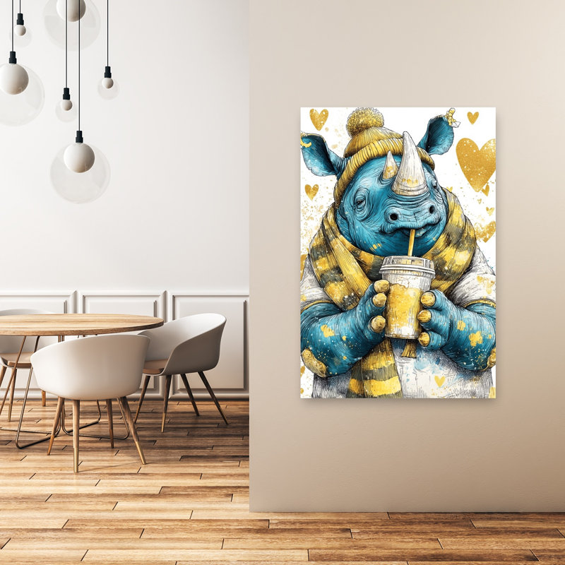 Cozy Blue Rhino, H 48 po x l 32 po