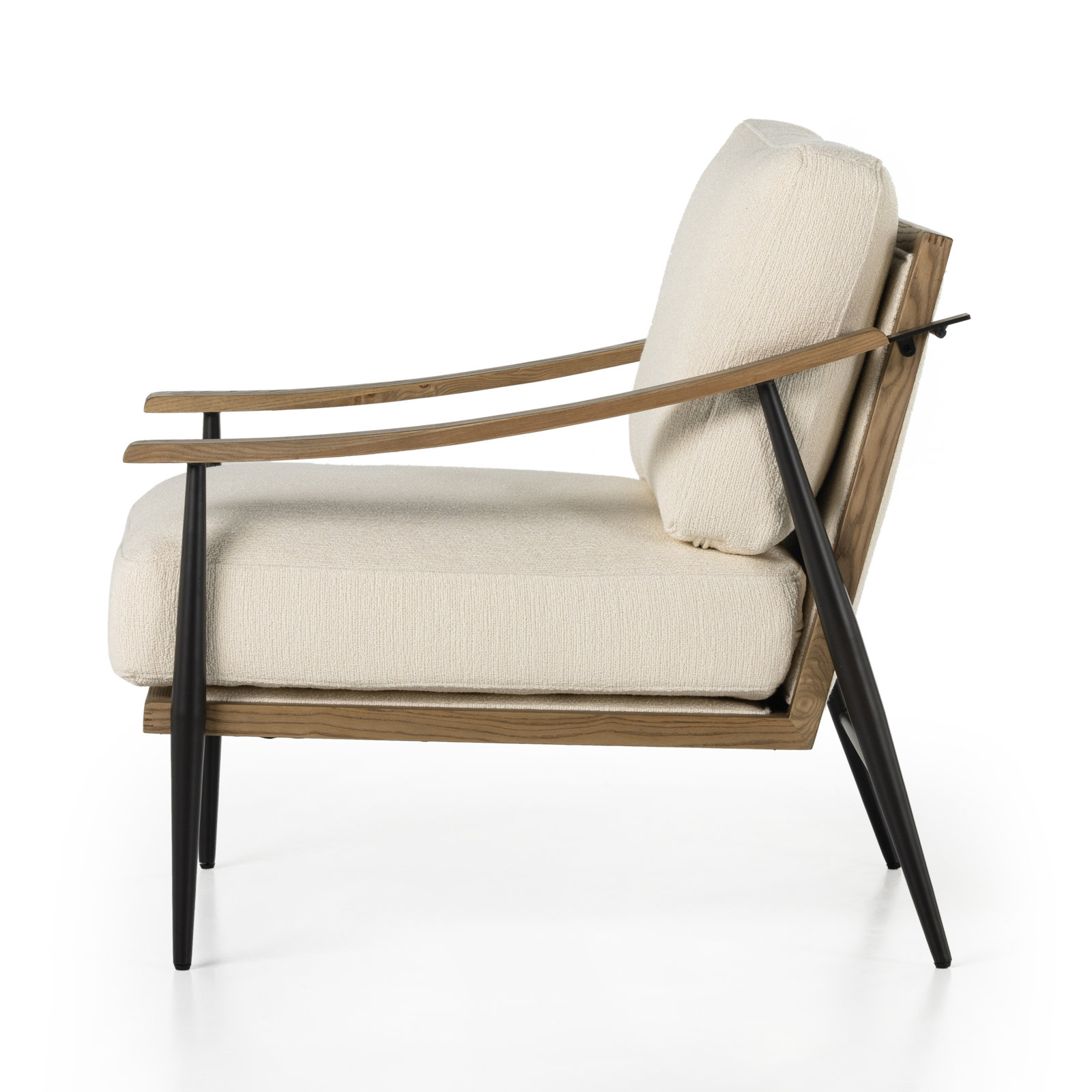 Paralimni Genuine Leather Club Chair, Kerbey Ivory Polyester Blend