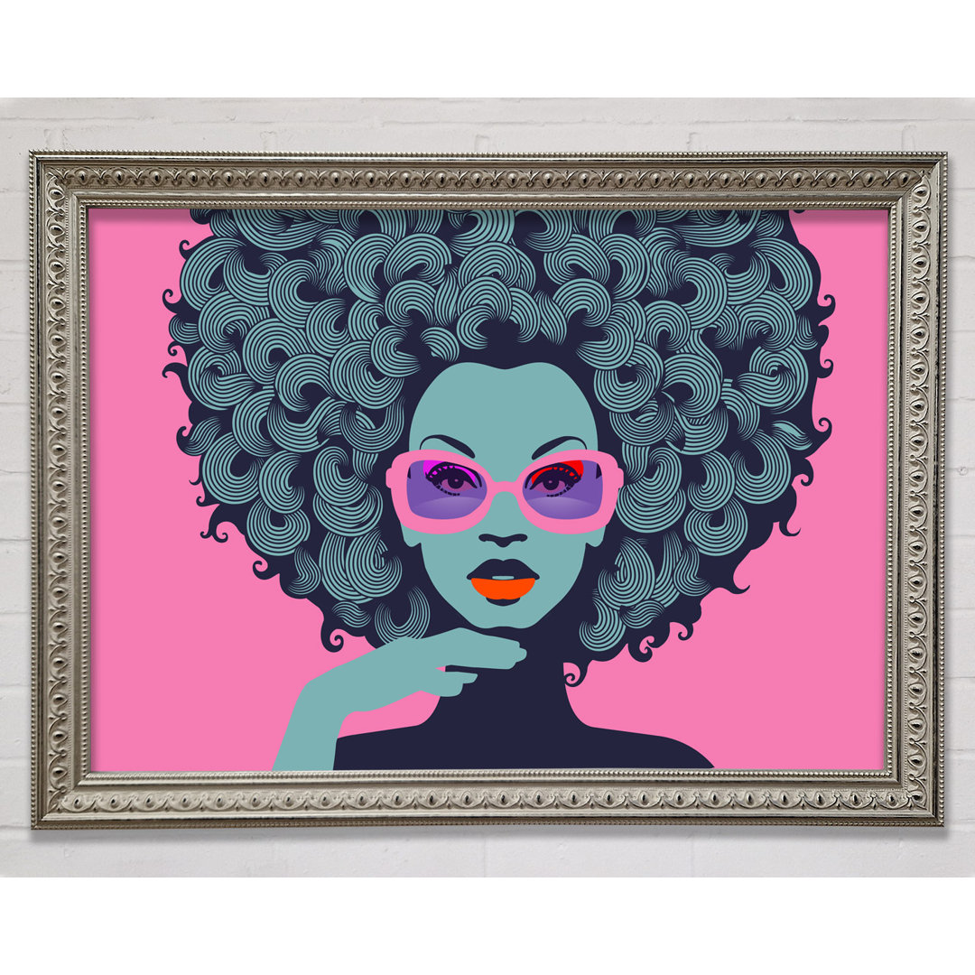 Brille Big Hair Woman - Einzelner Bilderrahmen Kunstdrucke