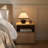 Blair 10 in. LED Mid-Century Table Lamp With Black Marble Round Base