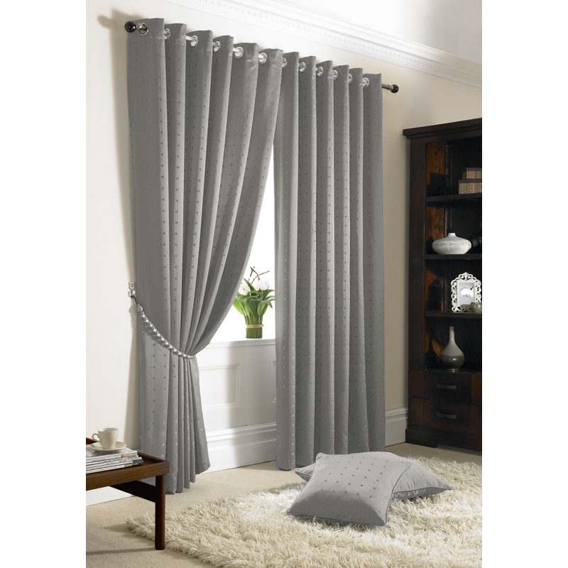 Norush Madison Eyelet Ring Top Curtains, 228 W x 274 D cm, Silver