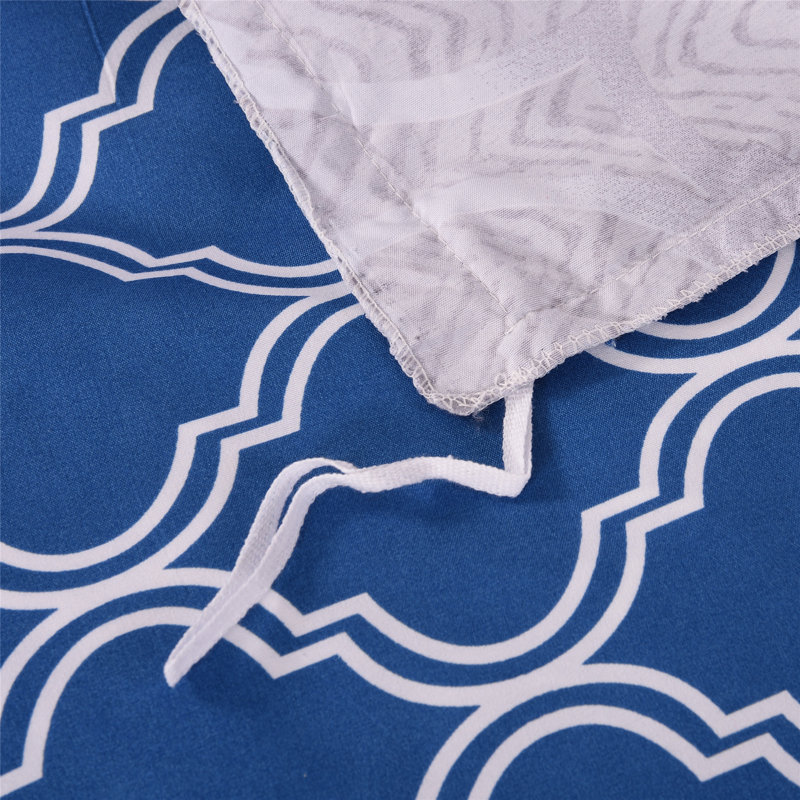 Ensemble de housse de couette réversible en microfibre bleue 3 pièces, Housse de couette pour très grand lit