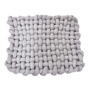 Rectangle Solid Color Cotton Rug