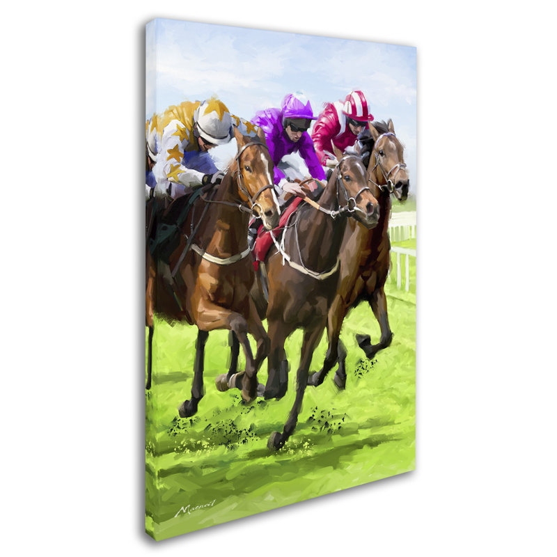 Armand «Horse Racing», reproduction sur toile, H 19 po x l 12 po x P 2 po