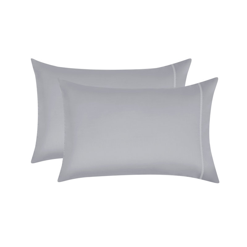 100% Cotton Sateen - Set of 2, King, Gray