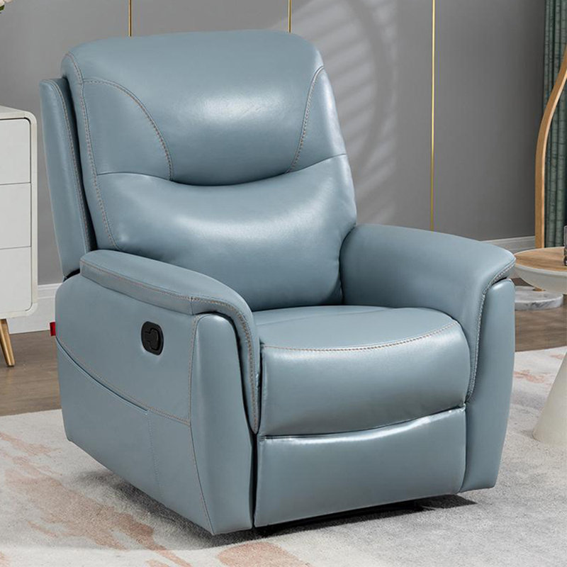 Keever, Light Blue Faux Leather