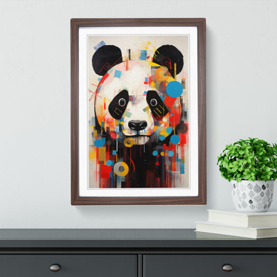 Panda Constructivism - Single Picture Frame Print on Wood
