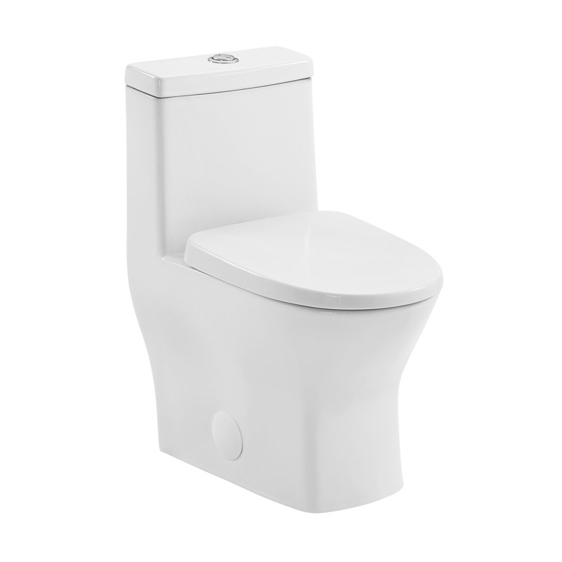 Mackenzie One-Piece 14" Rough-In 1.1/1.6 GPF Dual Top Flush Round Toilet In Glossy White