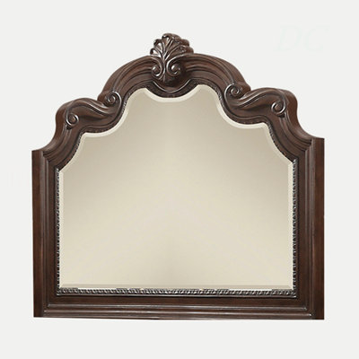 Miroir orné d'acajou