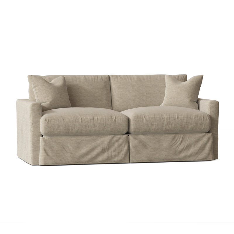 Hartig 84'' Slipcovered Sofa, Vault Pearl Performance