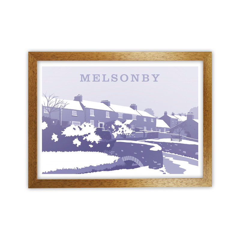 Melsonby (Snow) 1 Piece Wall Art, 34cm H x 46cm W x 3cm D, Brown Framed