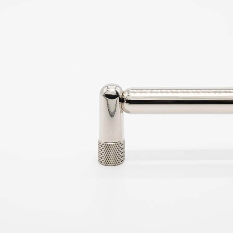 Knurled Bar / Handle Pull, 6", Polished Nickel