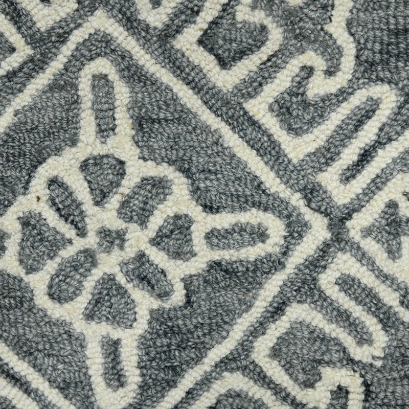 Laurent Transitional Geometric Natural Wool Area Rug, Rectangle 8' x 11'