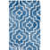 Tapis bleu / ivoire en laine touffeté à la main à motif géométrique Berman