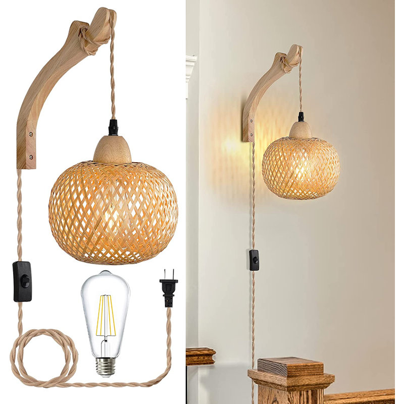 Solid Wood Armed Sconce