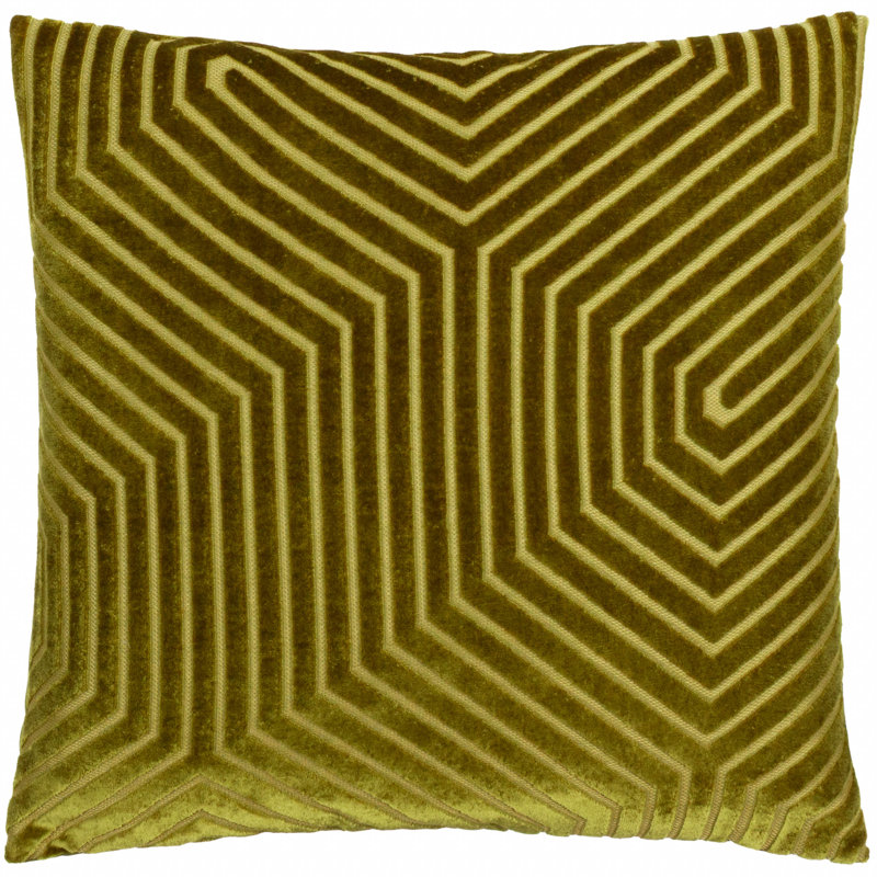 Evoke Geometric Square Cushion, Pillow Cover Only - No Insert, Square 45cm, Green