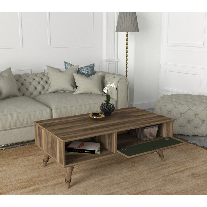 Table basse à 4 pieds avec rangement